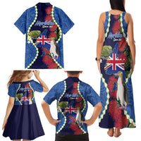 Southland Anniversary Day Family Matching Tank Maxi Dress and Hawaiian Shirt Murihiku 1861 Maori Bird Mix Pohutukawa