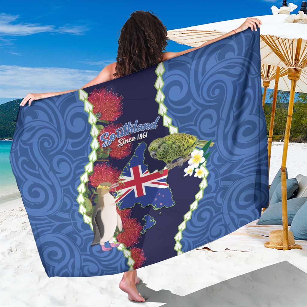 Southland Anniversary Day Sarong Murihiku 1861 Maori Bird Mix Pohutukawa