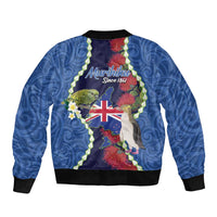Southland Anniversary Day Sleeve Zip Bomber Jacket Murihiku 1861 Maori Bird Mix Pohutukawa