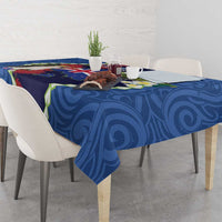 Southland Anniversary Day Tablecloth Murihiku 1861 Maori Bird Mix Pohutukawa LT14 - Polynesian Pride