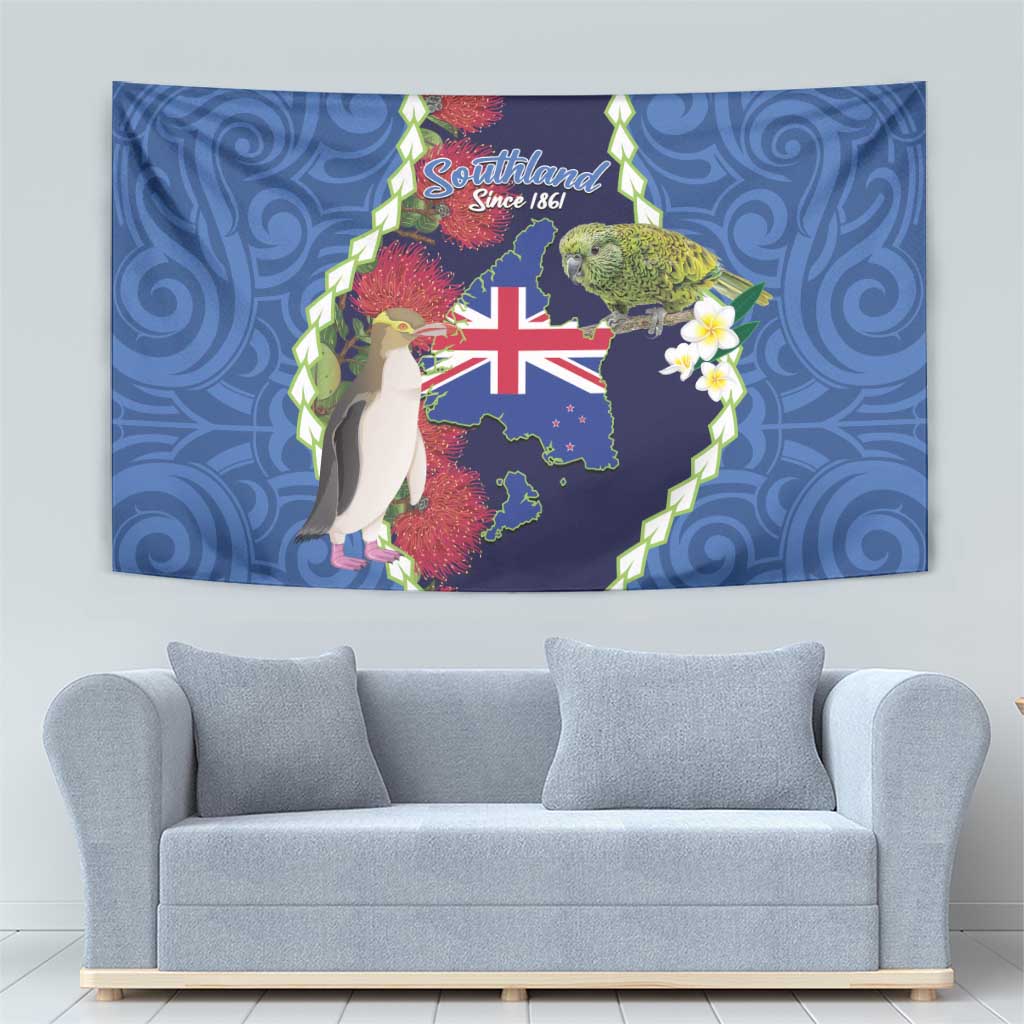 Southland Anniversary Day Tapestry Murihiku 1861 Maori Bird Mix Pohutukawa
