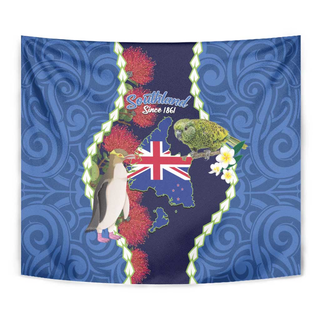 Southland Anniversary Day Tapestry Murihiku 1861 Maori Bird Mix Pohutukawa