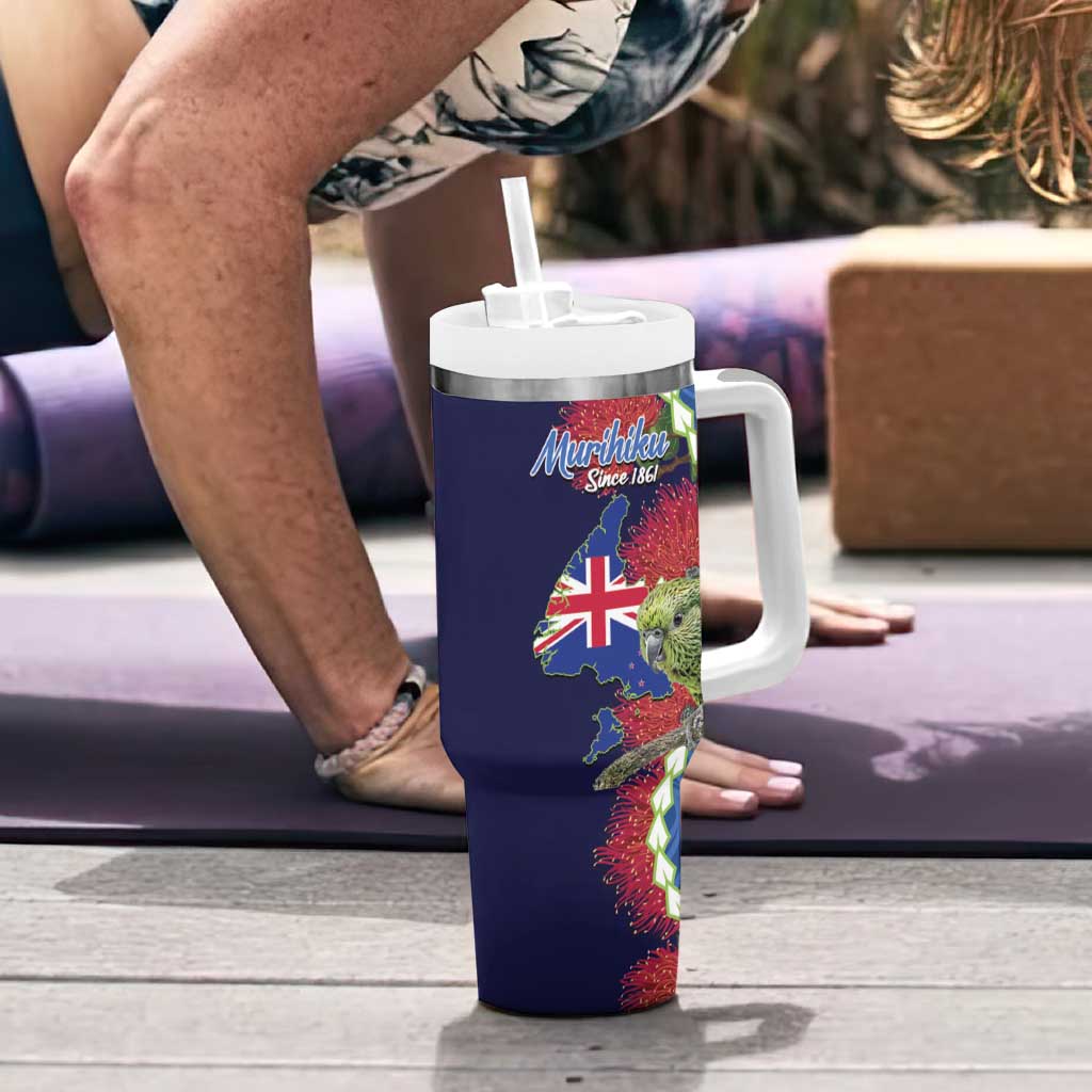 Southland Anniversary Day Tumbler With Handle Murihiku 1861 Maori Bird Mix Pohutukawa
