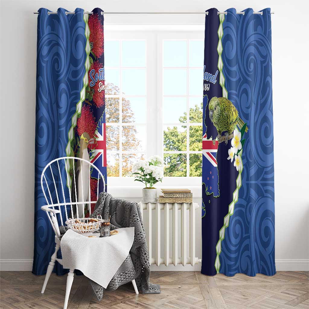 Southland Anniversary Day Window Curtain Murihiku 1861 Maori Bird Mix Pohutukawa LT14 - Polynesian Pride