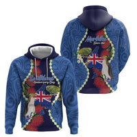 Southland Anniversary Day Zip Hoodie Murihiku 1861 Maori Bird Mix Pohutukawa