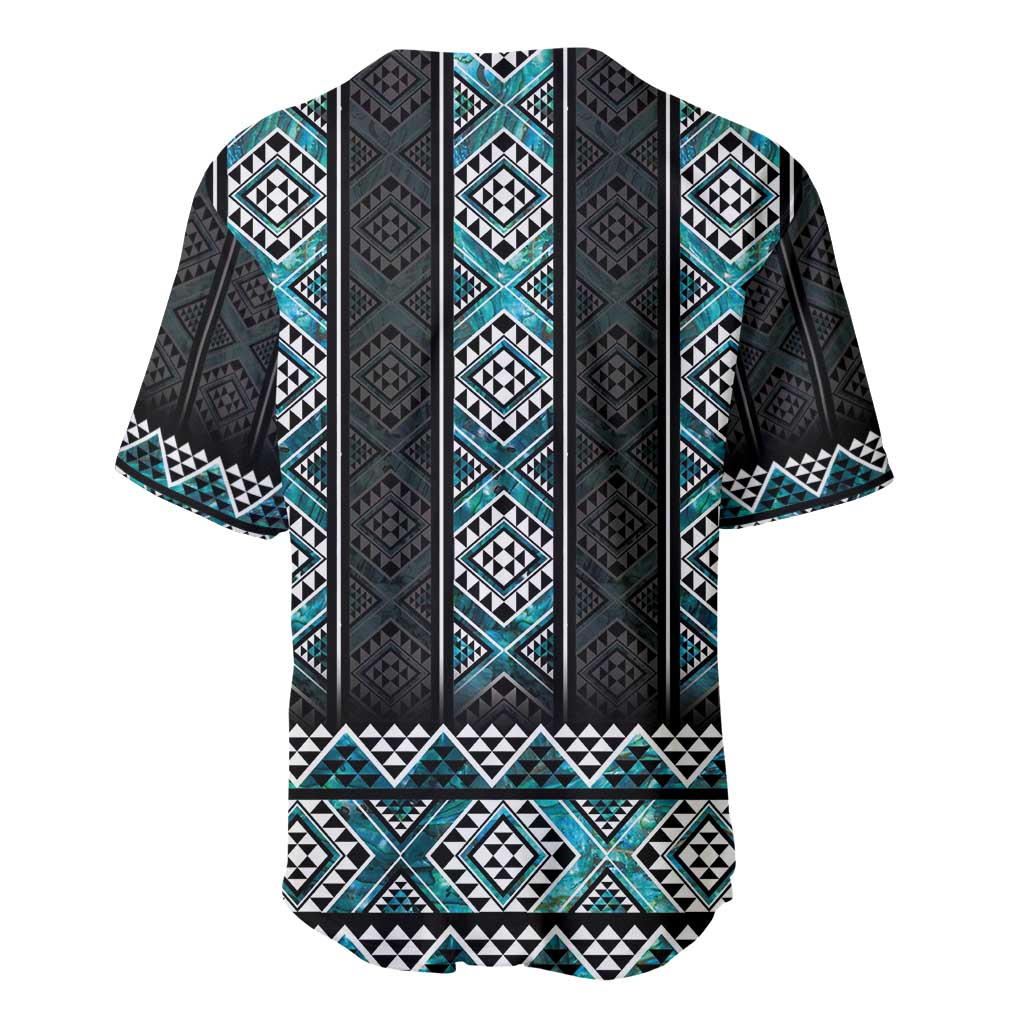Paua Shell Taniko Pattern Aotearoa Baseball Jersey Niho Taniwha Mix Poutama LT14 - Polynesian Pride