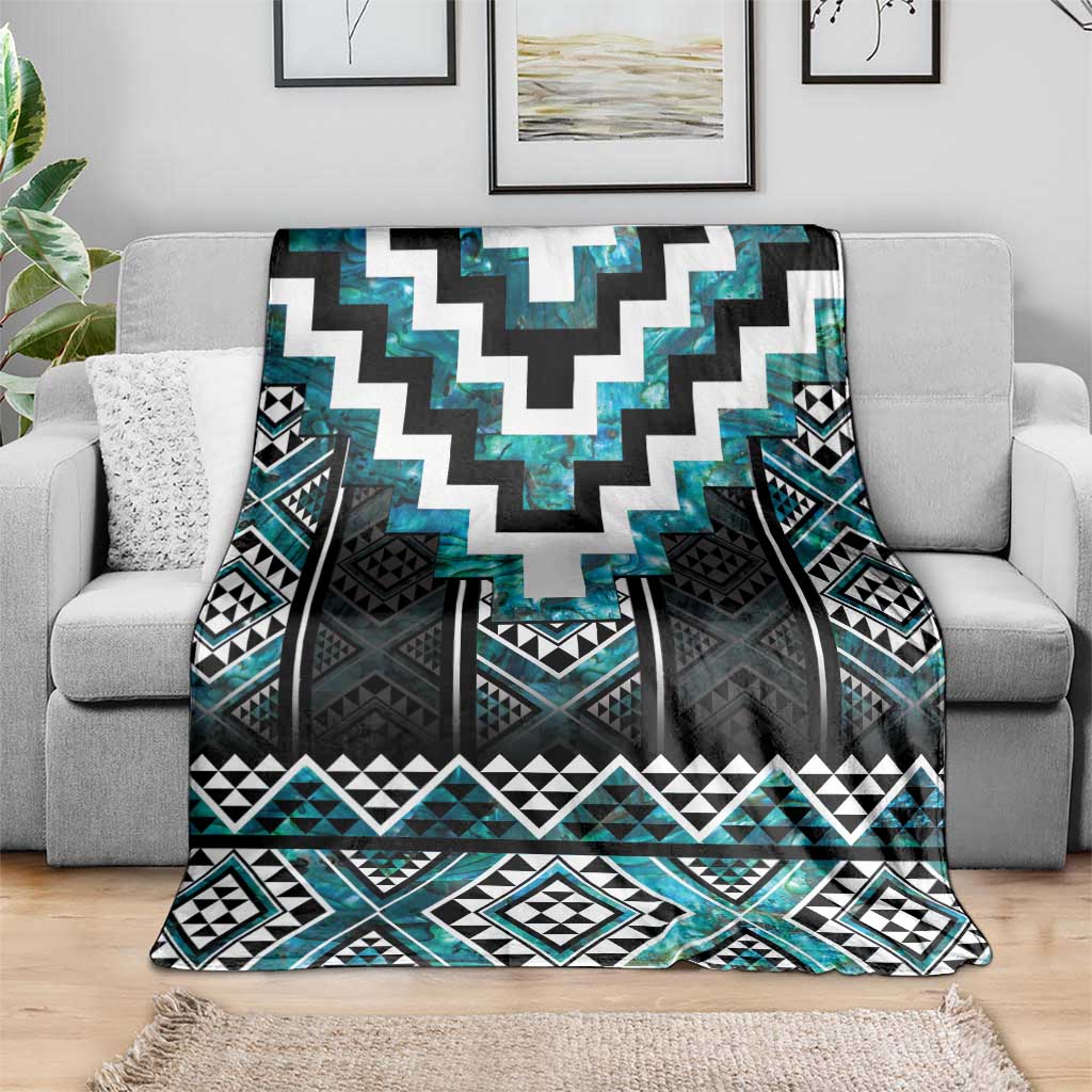 Paua Shell Taniko Pattern Aotearoa Blanket Niho Taniwha Mix Poutama LT14 - Polynesian Pride