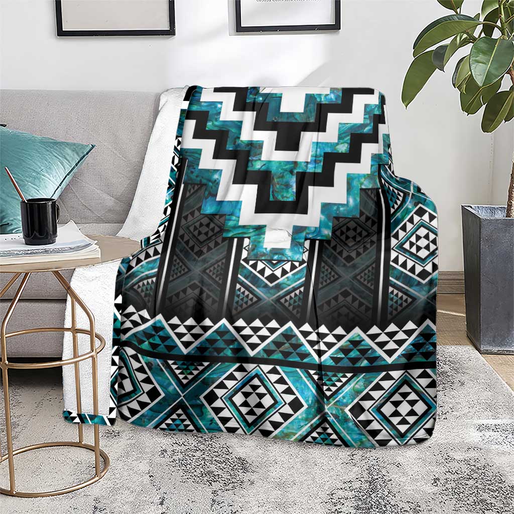 Paua Shell Taniko Pattern Aotearoa Blanket Niho Taniwha Mix Poutama LT14 - Polynesian Pride