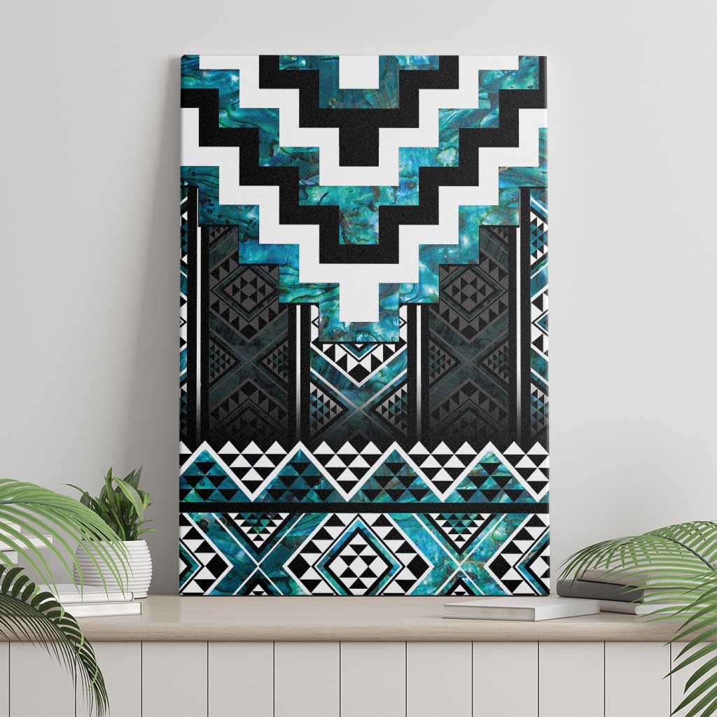 Paua Shell Taniko Pattern Aotearoa Canvas Wall Art Niho Taniwha Mix Poutama LT14 - Polynesian Pride