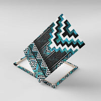 Paua Shell Taniko Pattern Aotearoa Canvas Wall Art Niho Taniwha Mix Poutama LT14 With Frame Turquoise - Polynesian Pride