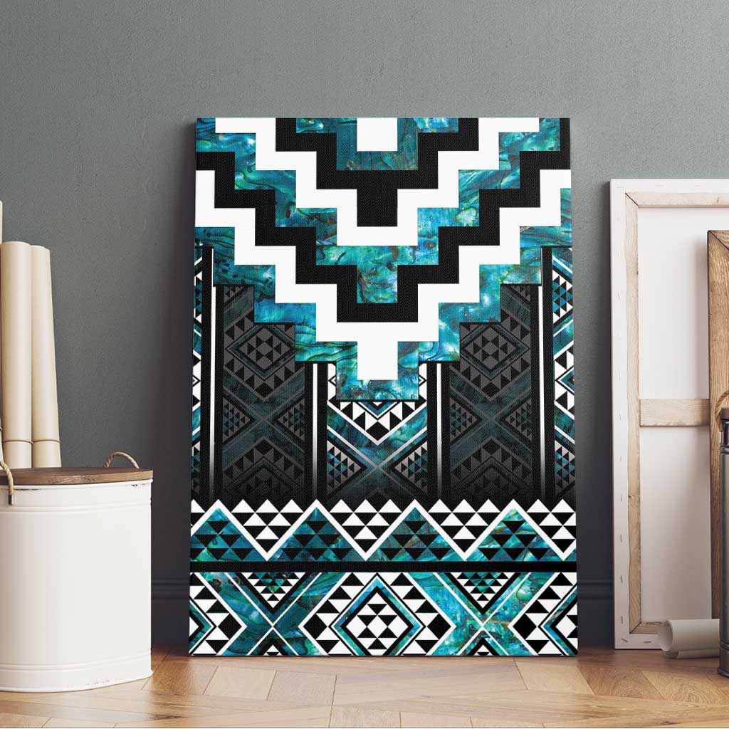 Paua Shell Taniko Pattern Aotearoa Canvas Wall Art Niho Taniwha Mix Poutama LT14 - Polynesian Pride