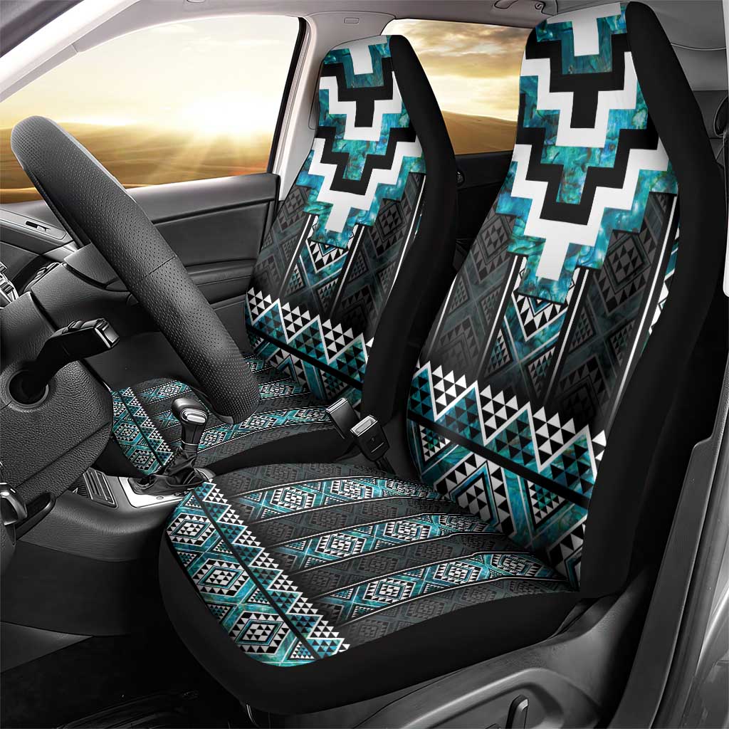 Paua Shell Taniko Pattern Aotearoa Car Seat Cover Niho Taniwha Mix Poutama