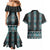 Paua Shell Taniko Pattern Aotearoa Couples Matching Mermaid Dress and Hawaiian Shirt Niho Taniwha Mix Poutama