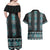 Paua Shell Taniko Pattern Aotearoa Couples Matching Off Shoulder Maxi Dress and Hawaiian Shirt Niho Taniwha Mix Poutama