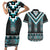 Paua Shell Taniko Pattern Aotearoa Couples Matching Short Sleeve Bodycon Dress and Hawaiian Shirt Niho Taniwha Mix Poutama