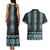 Paua Shell Taniko Pattern Aotearoa Couples Matching Tank Maxi Dress and Hawaiian Shirt Niho Taniwha Mix Poutama