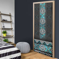 Paua Shell Taniko Pattern Aotearoa Door Cover Niho Taniwha Mix Poutama - Polynesian Pride