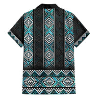 Paua Shell Taniko Pattern Aotearoa Family Matching Long Sleeve Bodycon Dress and Hawaiian Shirt Niho Taniwha Mix Poutama