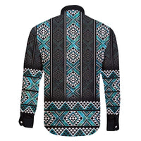 Paua Shell Taniko Pattern Aotearoa Family Matching Long Sleeve Bodycon Dress and Hawaiian Shirt Niho Taniwha Mix Poutama