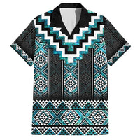 Paua Shell Taniko Pattern Aotearoa Hawaiian Shirt Niho Taniwha Mix Poutama LT14 Turquoise - Polynesian Pride