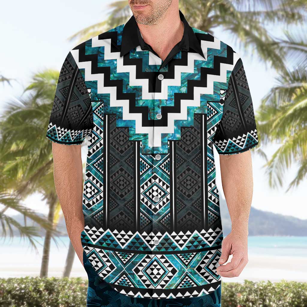 Paua Shell Taniko Pattern Aotearoa Hawaiian Shirt Niho Taniwha Mix Poutama LT14 - Polynesian Pride