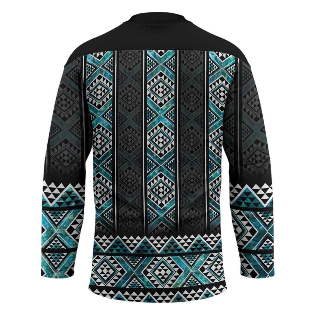 Paua Shell Taniko Pattern Aotearoa Hockey Jersey Niho Taniwha Mix Poutama - Polynesian Pride