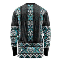 Paua Shell Taniko Pattern Aotearoa Long Sleeve Shirt Niho Taniwha Mix Poutama