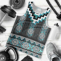 Paua Shell Taniko Pattern Aotearoa Men Tank Top Niho Taniwha Mix Poutama LT14 - Polynesian Pride