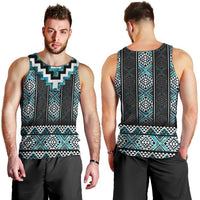 Paua Shell Taniko Pattern Aotearoa Men Tank Top Niho Taniwha Mix Poutama LT14 - Polynesian Pride
