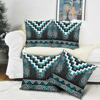 Paua Shell Taniko Pattern Aotearoa Pillow Cover Niho Taniwha Mix Poutama - Polynesian Pride