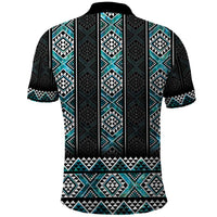 Paua Shell Taniko Pattern Aotearoa Polo Shirt Niho Taniwha Mix Poutama