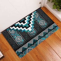 Paua Shell Taniko Pattern Aotearoa Rubber Doormat Niho Taniwha Mix Poutama LT14 - Polynesian Pride