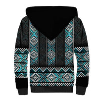 Paua Shell Taniko Pattern Aotearoa Sherpa Hoodie Niho Taniwha Mix Poutama LT14 - Polynesian Pride