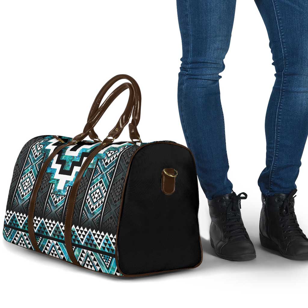 Paua Shell Taniko Pattern Aotearoa Travel Bag Niho Taniwha Mix Poutama - Polynesian Pride