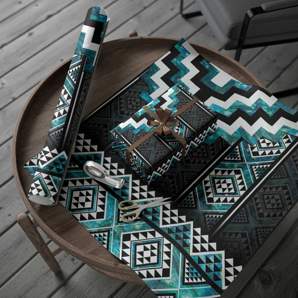 Paua Shell Taniko Pattern Aotearoa Wrapping Paper Niho Taniwha Mix Poutama LT14 - Polynesian Pride