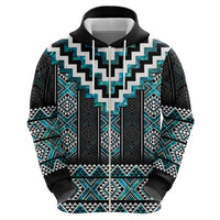 Paua Shell Taniko Pattern Aotearoa Zip Hoodie Niho Taniwha Mix Poutama