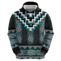 Paua Shell Taniko Pattern Aotearoa Zip Hoodie Niho Taniwha Mix Poutama