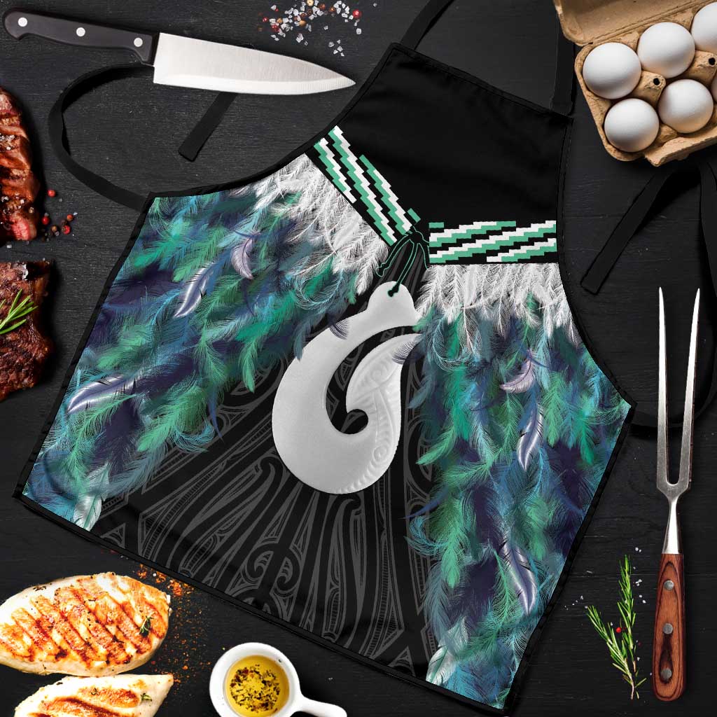 Aotearoa Korowai Motif Apron Hei Matau Poutama Maori Pattern LT14 Turquoise - Polynesian Pride