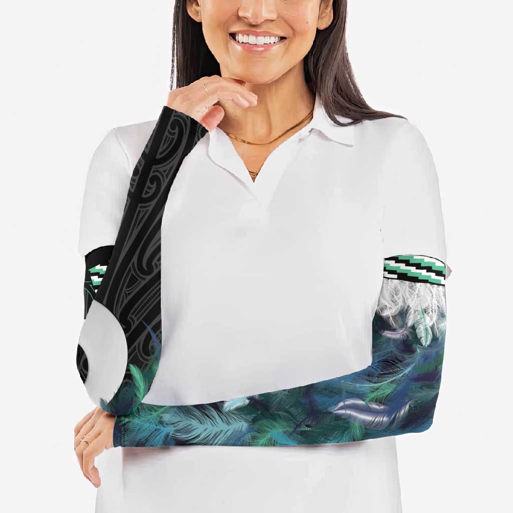 Aotearoa Korowai Motif Arm Sleeves Hei Matau Poutama Maori Pattern - Polynesian Pride