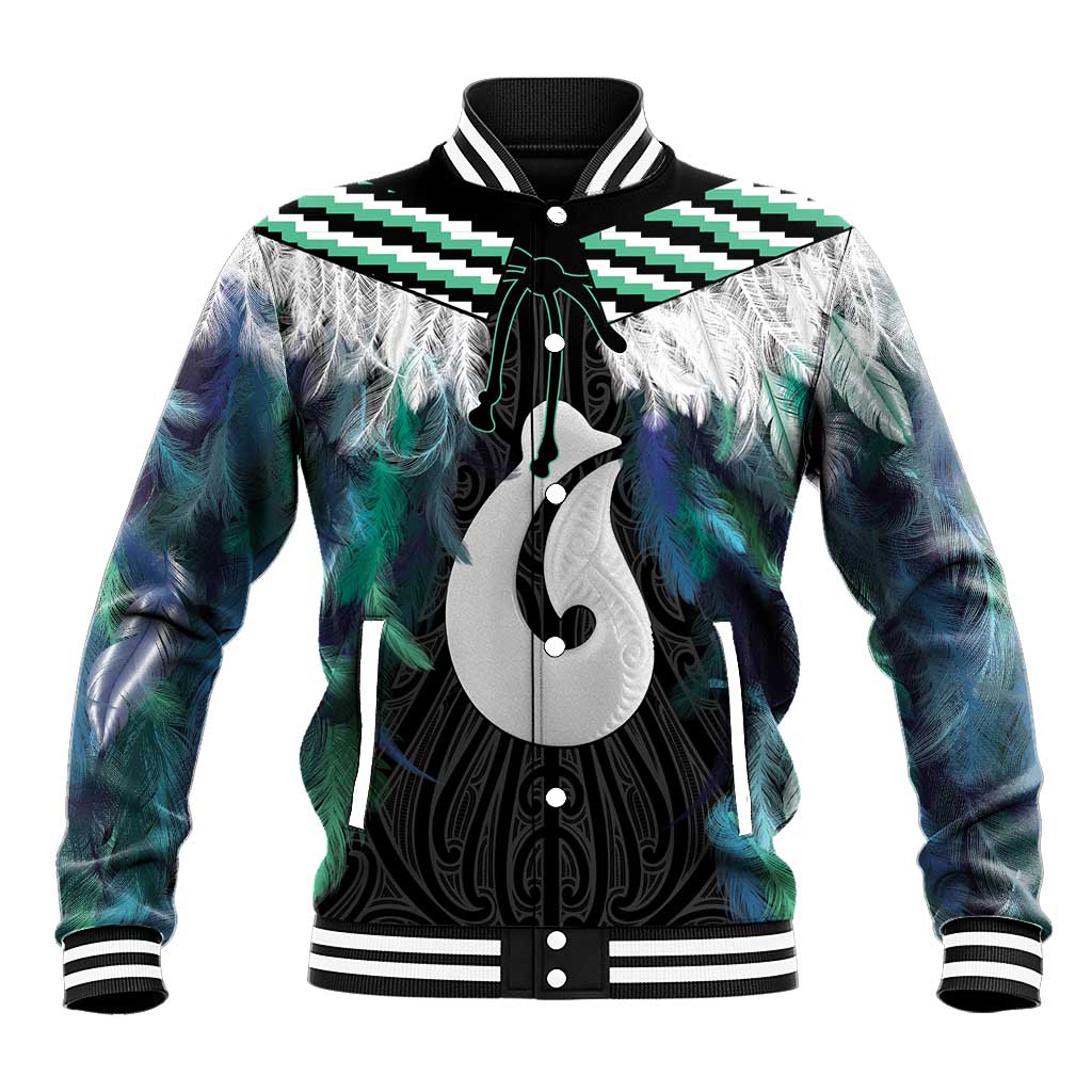 Aotearoa Korowai Motif Baseball Jacket Hei Matau Poutama Maori Pattern