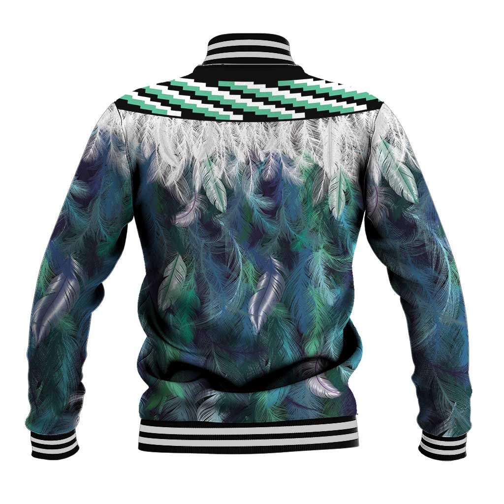 Aotearoa Korowai Motif Baseball Jacket Hei Matau Poutama Maori Pattern LT14 - Polynesian Pride
