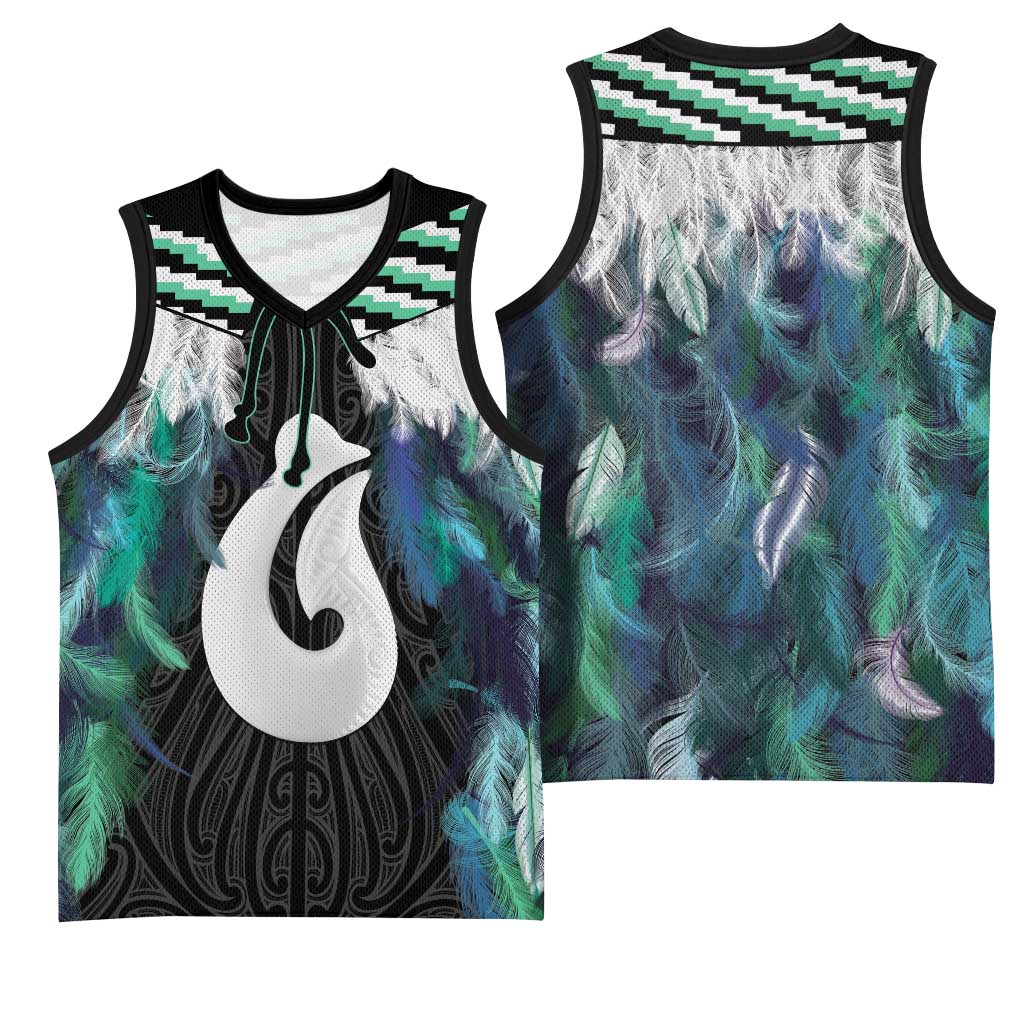 Aotearoa Korowai Motif Basketball Jersey Hei Matau Poutama Maori Pattern LT14 - Polynesian Pride