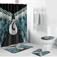 Aotearoa Korowai Motif Bathroom Set Hei Matau Poutama Maori Pattern - Polynesian Pride
