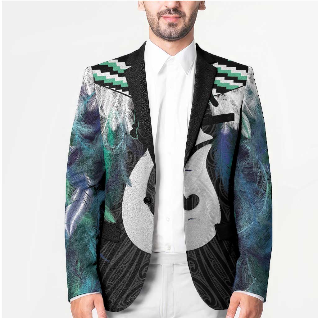 Aotearoa Korowai Motif Blazer Hei Matau Poutama Maori Pattern LT14 - Polynesian Pride