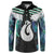 Aotearoa Korowai Motif Button Sweatshirt Hei Matau Poutama Maori Pattern