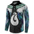 Aotearoa Korowai Motif Button Sweatshirt Hei Matau Poutama Maori Pattern