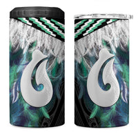Aotearoa Korowai Motif 4 in 1 Can Cooler Tumbler Hei Matau Poutama Maori Pattern LT14 One Size: 16 oz Turquoise - Polynesian Pride