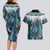 Aotearoa Korowai Motif Couples Matching Long Sleeve Bodycon Dress and Hawaiian Shirt Hei Matau Poutama Maori Pattern