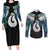 Aotearoa Korowai Motif Couples Matching Long Sleeve Bodycon Dress and Long Sleeve Button Shirt Hei Matau Poutama Maori Pattern