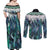 Aotearoa Korowai Motif Couples Matching Off Shoulder Maxi Dress and Long Sleeve Button Shirt Hei Matau Poutama Maori Pattern